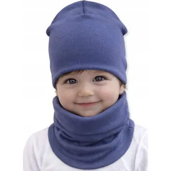 Čepice Souprava ČEPICE + NÁKRČNÍK 56-62-68 Kojenecká souprava 34/38 JARNÍ JEANS