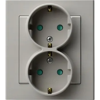 Elektrická zásuvka Dvojitá zásuvka Schuko kompletní OSPEL SONATA GP-2RSP/82 KAŠMÍR