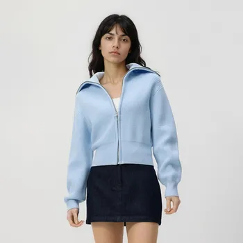 Dámský svetr Reserved - Kardigan se zapínáním na zip - bleděmodrá - 992JH-05X - 992JH-05X-S