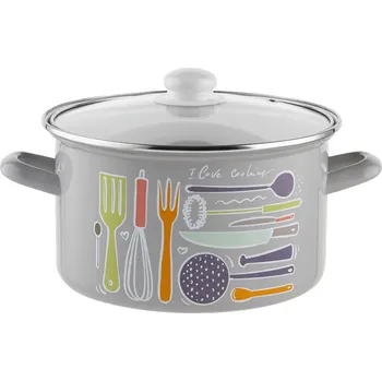 Hrnec Emailem pokrytý hrnec s poklicí EMALIA POLSKA PLESZEW 3,7 l