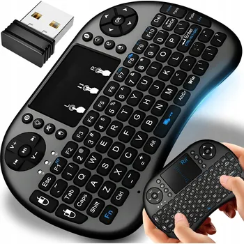 Klávesnice Bezdrátová klávesnice Retoo membránová černá s touchpadem a RGB LED podsvícením