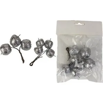 Vánoční dekorace MOREX, s.r.o. Stříbrná jablíčka na drátku