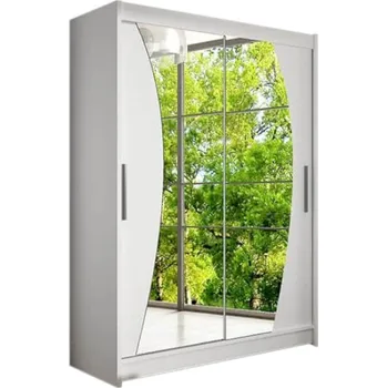 Šatní skříň Posuvná šatní skříň STAWEN X se zrcadlem Barva: bílá mat, Rozměr: 150x200x58