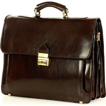 Pánská aktovka MARCO MAZZINI Hnědá kožená aktovka (35c) Velikost: ONE SIZE