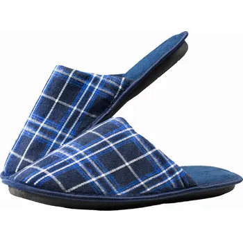 Pánské pantofle Pánské papuče bačkory kostkované nazouváky tmavě modré Captain Mike 41