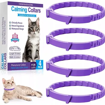 Úložný box 4× feromonový uklidňující obojek pro kočky 38 cm – antistresový s levandulí na 60 dní (Feromonový uklidňující obojek pro kočky s vůní levandule pomáhá snižovat stres, úzkost i agresivitu. Účinek až 60 dní, sada 4 kusů. Bezpečné přírodní složení, plně nast