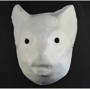 Karnevalová maska Maska bílá na domalování kočička dětská