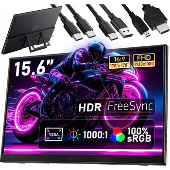 Monitor Přenosný monitor Stazer 15,6" LCD IPS 1920 x 1080 px