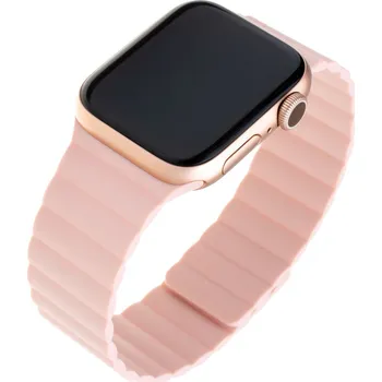 Řemínek na hodinky Silikonový řemínek FIXED Magnetic Strap s magnetickým zapínáním pro Apple Watch 38/40/41mm, růžový