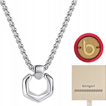 Náhrdelník BLINGART Pánský náhrdelník GEOMETRICKÝ přívěsek CARDANO, nastavitelný, OCEL