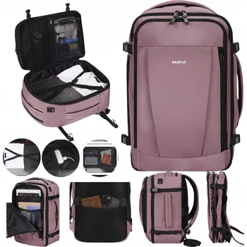 Městský batoh Batoh růžový 20 l s USB portem a polyester 40x20x25 cm