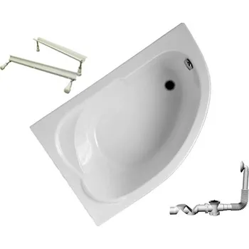 Vana Polimat Standard Akrylátová Rohová Vana, Levá, Boční Odtok, 130 X 85 Cm