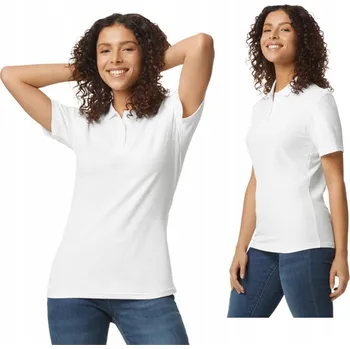 Dámské tričko Polokošile Dámské Polo Tričko BAVLNA Piqué GIL64800 BÍLÁ S