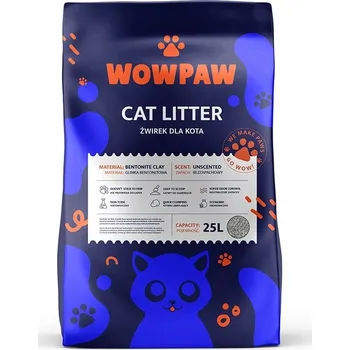 Podestýlka pro kočku Stelivo pro kočky WowPaw bentonitové, bez zápachu, hrudkující, 25 l