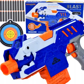 Dětská zbraň AUTOMATICKÁ PISTOLE PUŠKA NA ŠIPKY RAKETOMET SE ZÁSOBNÍKEM NÁBOJE PĚNOVÉ