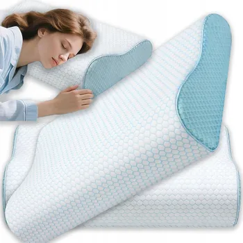 Polštář PROFILOVANÝ ORTOPEDICKÝ POLŠTÁŘ PRO SPANÍ NA BOKU A ZÁDECH, PAMĚŤOVÁ PĚNA