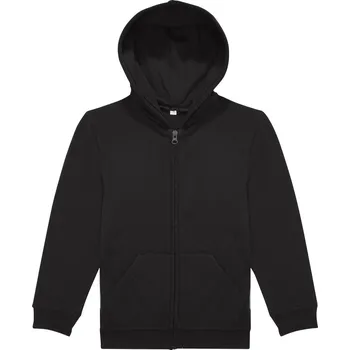 Chlapecká mikina B&C | ID.334 Zip Hood /kids 5-6 Mikina s kapucí - dětská black