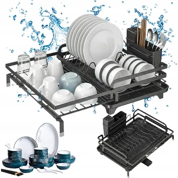 Obraz SUSZARKA DO NACZYŃ S OTOČNOU VÝLEVKOU 360° A ODNÍMATELNOU MISKOU ČERNÝ