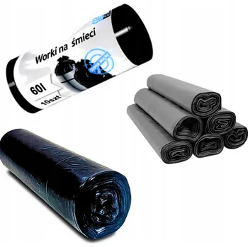 Pytle na odpadky PYTLE NA ODPAD UNIVERZÁLNÍ ČERNÉ LDPE 60L VELMI PEVNÉ 10 Ks