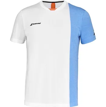 Pánské tričko Pánské tričko Babolat Play Crew Neck Tee Men White/Blue L