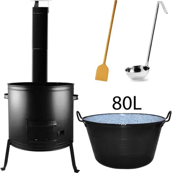 Sport Perfect Home Set-54 Kotlíková souprava 80L, 5ks – kotlina/kouřovod/kotlík/vařečka/naběračka