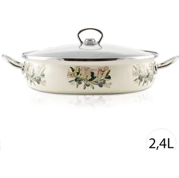 Hrnec Perfect Home 14835 Smaltovaný kastrol s poklicí PROVENSAL 2,4L, 28 cm, ecru