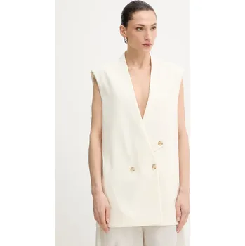 Dámská vesta Vesta s přídavkem vlny BOSS Jawikiri 50558293 béžová 01X, vel. 34