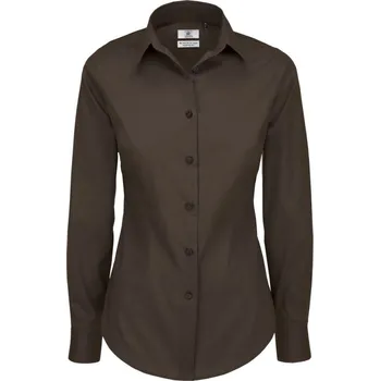 Dámská halenka B&C | Black Tie LSL /women coffee bean Halenka S