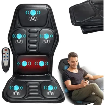 Masážní přístroj VIBRAČNÍ MASÁŽNÍ PODLOŽKA 9 REŽIMŮ MASÁŽE 9 ÚROVNÍ INTENZITY 115x50cm S DÁLKOVÝM OVLÁDÁNÍM