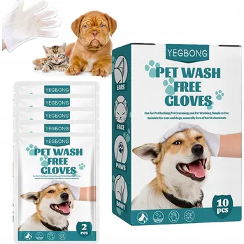 Kosmetika pro psa Vlhčené čisticí rukavice pro zvířata, psy a kočky 10 KS