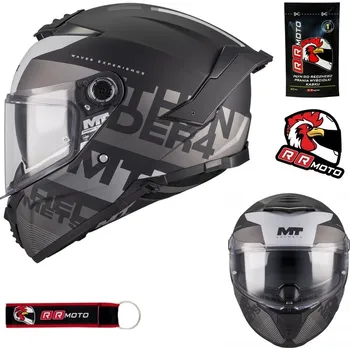 Helma na motorku Motocyklová přilba MT THUNDER 4 SV WAVES BLACK/GREY MATT černá šedá + DÁRKY ZDARMA