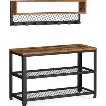 Botník Botník Songmics se sedákem 73 x 45 x 30 cm, rustikální dub