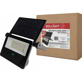 SOLÁRNÍ LED reflektor 10W 4000K 1300lm S POHYBOVÝM ČIDLEM IP65 Bellight
