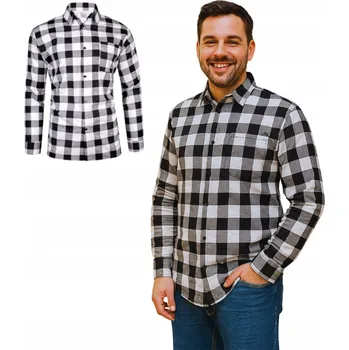 Pánská košile LEŽÉRNÍ PÁNSKÁ KOŠILE KOSTKOVANÁ MÓDNÍ POHODLNÁ BAVLNĚNÁ BW vel. XL