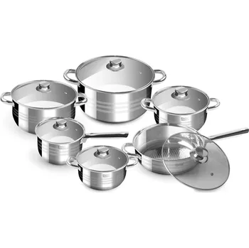 Hrnec Perfect Home 14726 Souprava nerezových hrnců 12ks stříbrná