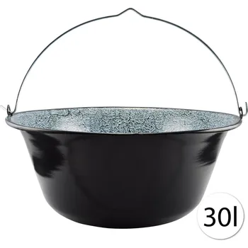 kotlíky Perfect Home 71039 Smaltovaný kotlík na guláš 30 L, černý
