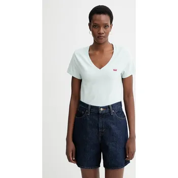 Pánské tričko Bavlněné tričko Levi's PERFECT VNECK 85341.0139 tyrkysová 06E, vel. S