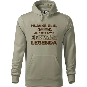 Pánská mikina Pánská mikina s potiskem Jsem opravář legenda Velikost (muž): 2XL, Vyberte barvu: Světlá khaki