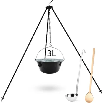 kotlíky Perfect Home Set-50 Kotlíková souprava 3L, 4ks – trojnožka/kotlík/vařečka/naběračka