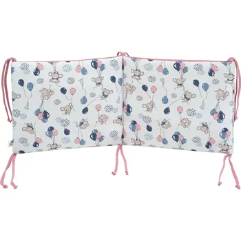 Dětsný nábytek ESITO | Mantinel do postýlky Myšky růžový - růžová / 28 x 60 cm