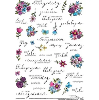 samolepka HuráPapír Samolepky A5 - K narozeninám všechno nej