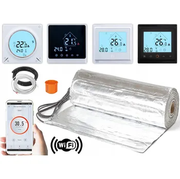 Topná rohož Sada Thermotec TOPENÍ PODLAHOVÉ FÓLIE pod panely 4,5m2 150W/m2 + TERMOSTAT WIFI