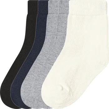 lupilu® Dětské ponožky s BIO bavlnou, 5 párů (bílá / šedá / navy modrá / černá, 19-22)