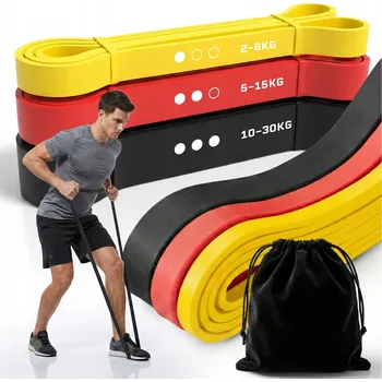 SADA 3 POSILOVACÍCH GUM POWER BAND POPRUHY CVIČEBNÍ GUMY 2-30KG