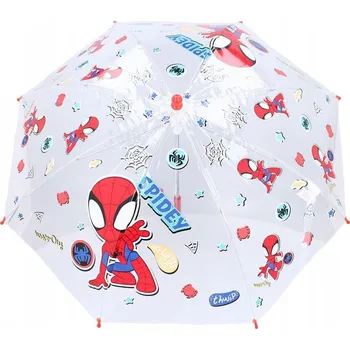 Deštník Slunečník průhledný plážový SPIDEY skládací deštník pro děti