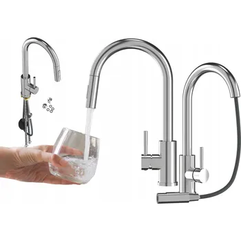 Vodovodní baterie Kuchyňská stojánková baterie Granitan LOSETO stříbrná