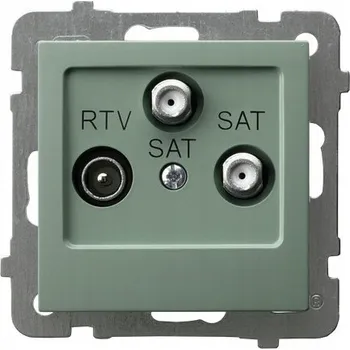 Elektrická zásuvka ANTÉNNÍ ZÁSUVKA RTV-SAT 2xSAT 1,5dB OSPEL AS GPA-G2S/m/84 ZELENÁ MATNÁ