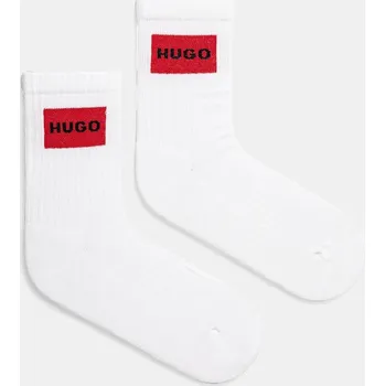 Ponožky HUGO 2P QS RIB LABEL CC W 2-pack 50510661 bílá 00X, vel. 39-42