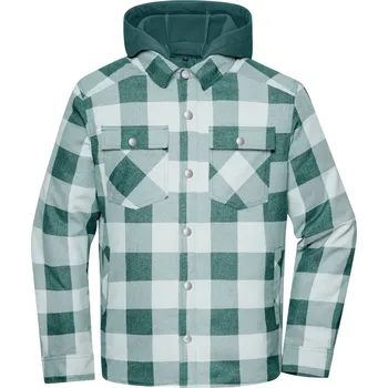 Daiber | JN 1872 industrial green/foggy grey XXL Prošívaná košilová bunda