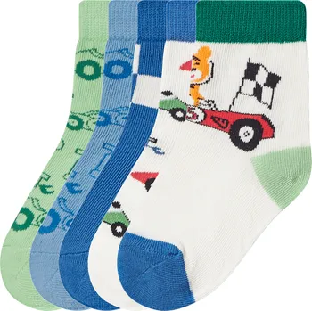 lupilu® Dětské ponožky s BIO bavlnou, 5 párů (modrá/zelená/bílá, 19-22)
